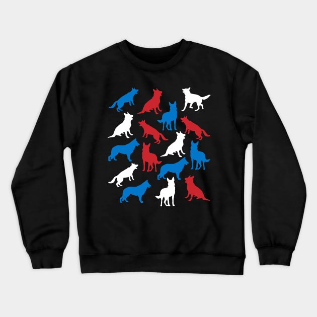 Patriotic German Shepherd Dog America Flag 4Th Of July Crewneck Sweatshirt by klausgaiser